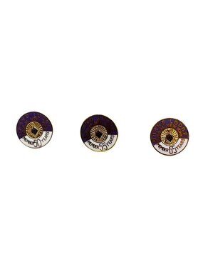 Grand Lodge New York Member Pins 50/55/65 Years Gold Purple White Set Of 3